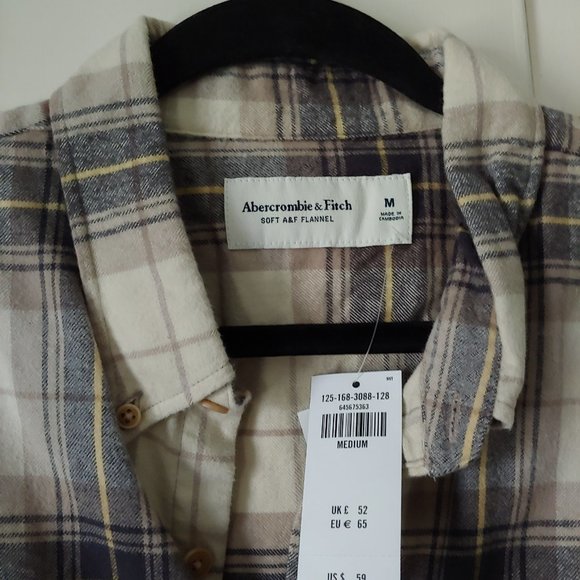 Abercrombie Flannel Checked Shirt Size Medium - Picture 2 of 5